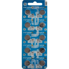 Pilas para reloj Renata® de óxido de plata y mercurio al 0 % – 1,55 V, de larga duración, de alto y bajo consumo (paquete de 10)