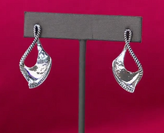 LiPaz Sterling Silver Spiral Hammered Drop Earrings