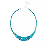 Collar babero Jay King de plata de ley con cuentas de turquesa y culantrillo de 45 cm