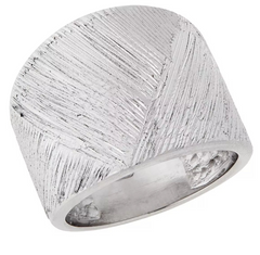 Bianca Milano Sterling Silver Basketweave Band Ring. Size 8