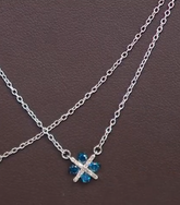 Colleen Lopez Sterling Silver 0.33ctw Blue & White Diamond Necklace, 18"