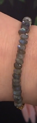 Joya Goldtone Labradorite Beaded Toggle Bracelet, 7"-8"