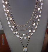 Joya Sterling Silver Goldclad Gemstone 5-Strand Beaded Necklace, 22"