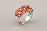 Paul Deasy Sterling Silver 2.52ctw Orange Kyanite & White Zircon Ring, Size 5