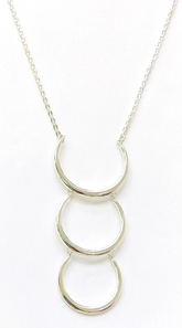 Sevilla Sterling Silver Triple Horseshoe Drop Necklace, 28"