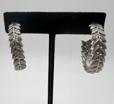 LiPaz Sterling Silver Leaf Design J-Hoop Earrings, 1-1/2"