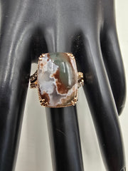 Gem Discoverer 14k Rose Gold Cushion Cut Aquaprase & Diamond Ring, Size 10
