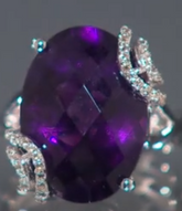 Colleen Lopez Sterling Silver 7.78ctw Amethyst & Topaz Solitaire Ring, Sz 6