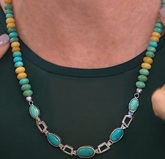 Jay King Stelring Silver Multi-Gemstone Oval Station Reversible Necklace, 18"