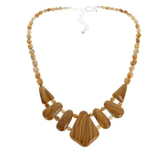 Collar Jay King con cuentas de jaspe y ágata Java. 45 cm