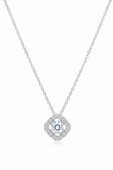 Absolute Sterling Silver Cubic Zirconia Round Cluster Pendant, 18"