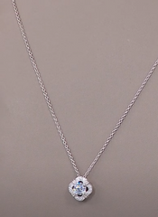 Absolute Sterling Silver Cubic Zirconia Round Cluster Pendant, 18"