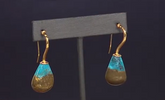 Colleen Lopez Sterling Silver Goldclad Nugget Turquoise Earrings