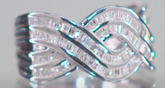 HSN Sterling Silver .71ctw White Diamond Infinity Twisted Wave Ring, Size 6