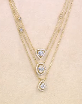 Joan Boyce Goldtone Cubic Zirconia Triple-Row Station Necklace, 18"
