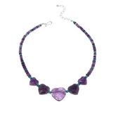 Jay King Sterling Silver Amethyst Hearts & Turquoise Bead Reversible Necklace, 18"