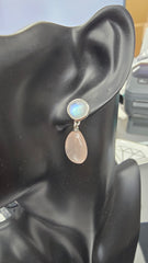 Affinity Sterling Silver Rose Quartz & Moonstone Drop Earrings