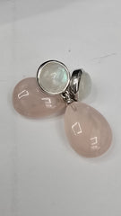Affinity Sterling Silver Rose Quartz & Moonstone Drop Earrings