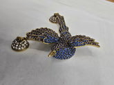 Heidi Daus Inspired "Bird in Flight" Blue & Clear Crystal Magnetic Pendant