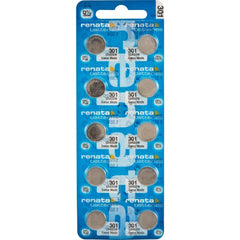 Pilas para reloj Renata® de óxido de plata y mercurio al 0 % – 1,55 V, de larga duración, de alto y bajo consumo (paquete de 10)