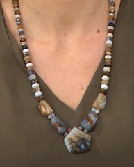 Jay King Sterling Silver Multi-Color Freeform Agate Necklace, 20"