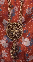Patricia Nash Goldtone Floret Charm Medallion Dangle Necklace, 32"