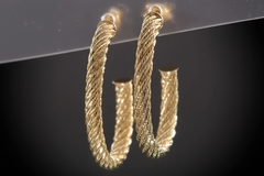 Bellezza Bronze Rope-Textured Oval Hoop Earrings