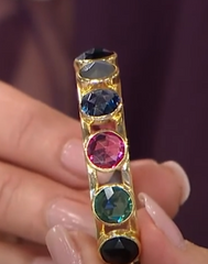 Joya Sterling Silver Goldclad Rainbow Multi-Stone Cuff Bracelet,