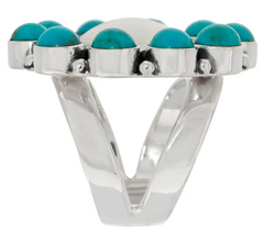 Anillo de piedras preciosas en plata de ley EXEX de Claudia Agudelo, talla 8