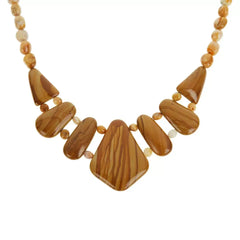 Collar Jay King con cuentas de jaspe y ágata Java. 45 cm