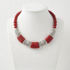 Jay King Sterling Silver Colors of Coral "Red" Necklace