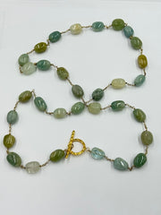 Rarities Sterling Silver Goldclad Beryl Beaded Necklace, 40"