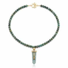 Rarities Sterling Silver Amazonite Multigem Pendant Toggle Necklace, 30"
