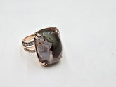 Gem Discoverer 14k Rose Gold Cushion Cut Aquaprase & Diamond Ring, Size 10