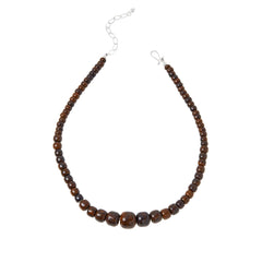Jay King Sterling Silver Petrified Wood Beaded Necklace, 18"
