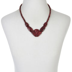 Jay King Sterling Silver Pink Thulite Statement Necklace, 16"