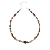 Jay King Sterling Silver Multi-Color Orbicular Chalcedony Bead Necklace