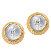 Bellezza Bronze 2 Lire Lamb Coin Earrings, 1"