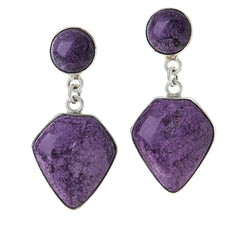 Jay King Sterling Silver Purple Stichtite Drop Earrings.
