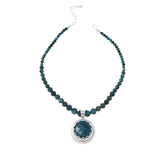 Jay King Sterling Silver Teal Apatite Pendant with Beaded Necklace, 18"