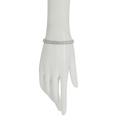 Absolute Sterling Silver Princess &Round Tennis Bracelet, 6-1/2"