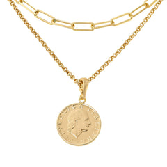 Bellezza 200Lira Coin Bronze Multi-Link 3-piece Necklace Set