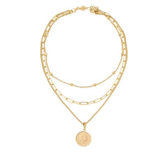 Bellezza 200Lira Coin Bronze Multi-Link 3-piece Necklace Set