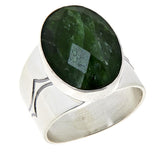 Jay King Faceted Green Chrome Diopside Sterling Silver Cocktail Ring Size 8