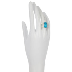 Jay King Maidenhair Turquoise Sterling Silver Cocktail Ring Size 8