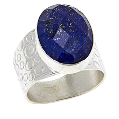 Jay King Faceted Blue Lapis Sterling Silver Cocktail Ring Size 7