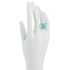 Anillo Jay King Gold Matrix de plata de ley con turquesa, talla 6