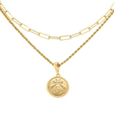 Bellezza Bronze Paperclip & Rope "Bee" Pendant Necklaces, 18"/20"