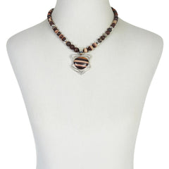 Colgante de jaspe okapi de plata esterlina de Jay King con collar, 45,7 cm