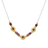 Gems By Michael Sterling Silver Multicolor Tourmaline Station Necklace, 18"